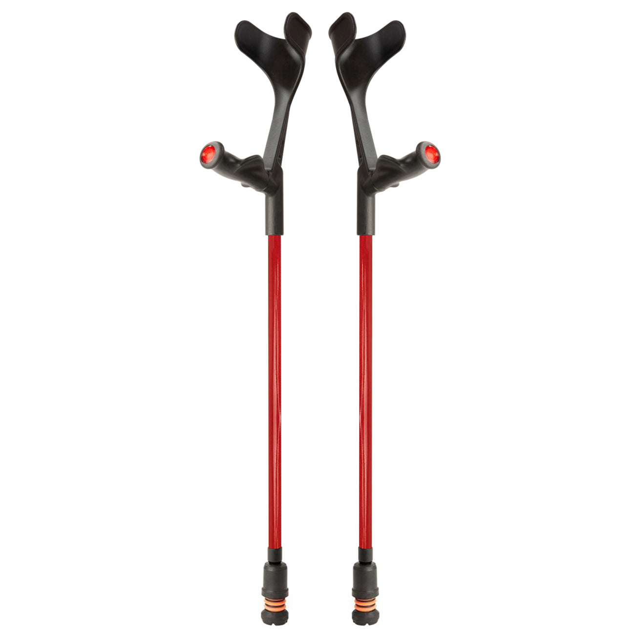 Flexyfoot Comfort Grip Open Cuff Crutches - Red